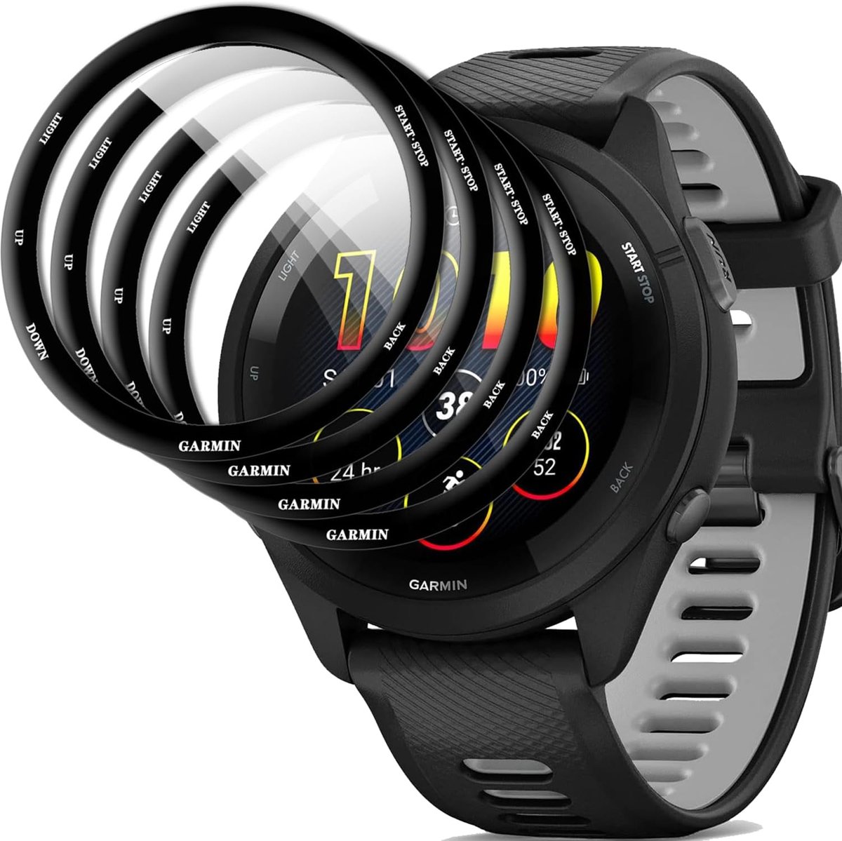 Schermbeschermer voor GM Forerunner 265 46mm - 3D gebogen rand - anti-kras folie - eenvoudig schoon te maken - ShopVlot