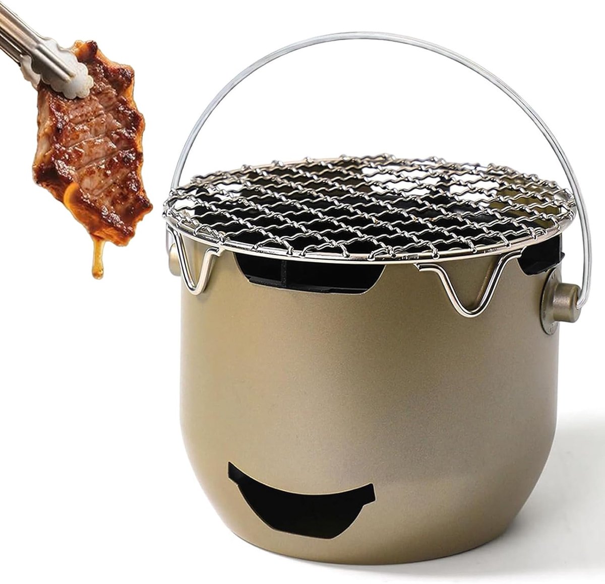 Houtskool grill - Mini Draagbare BBQ Grill - Roestvrij staal - Ideaal voor camping en picknick - ShopVlot