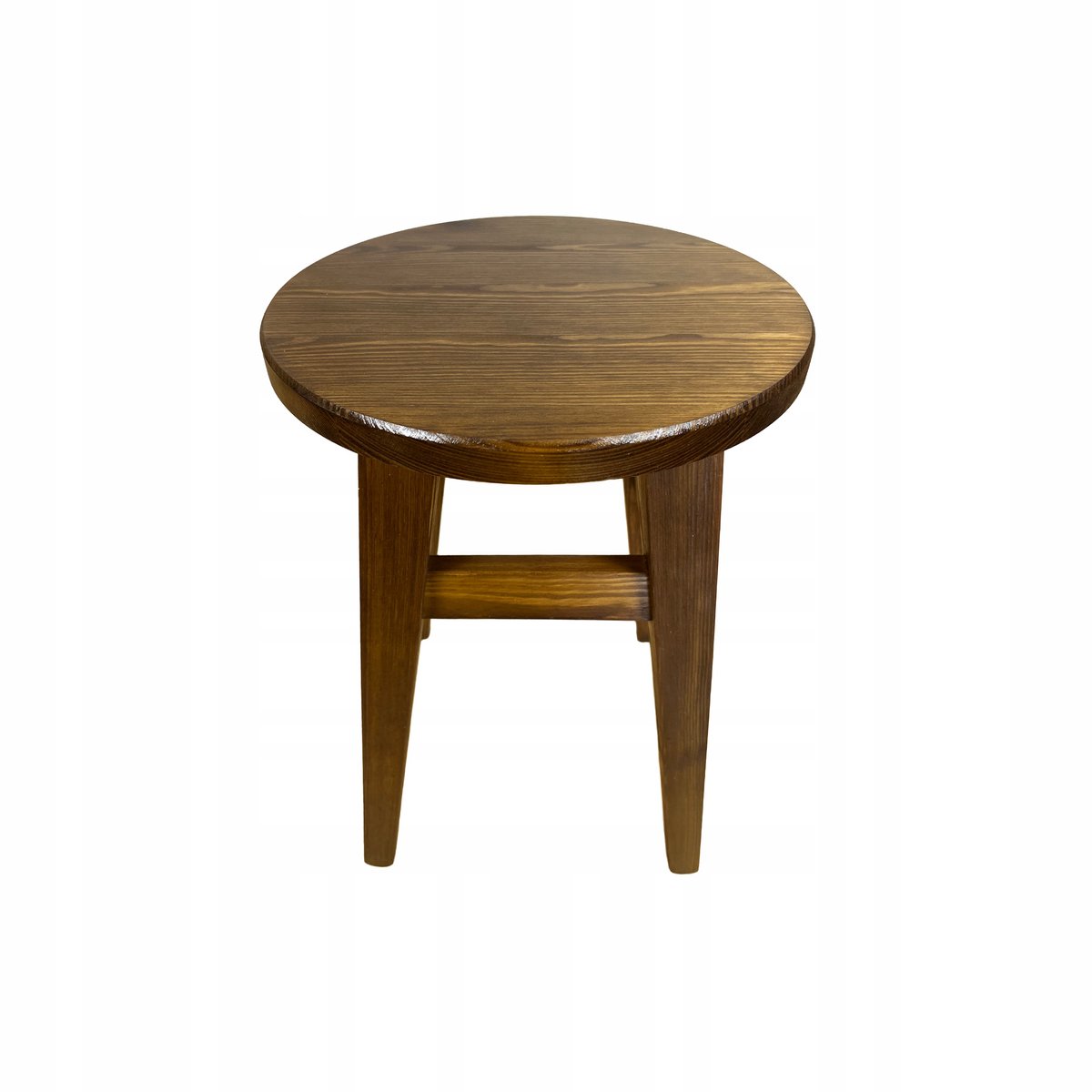 Massief Houten Krukje - Eikenlook - Rond & Lichtgewicht