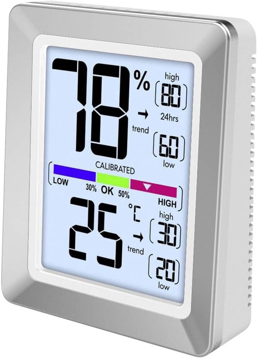 Thermometer kantoor - weerstation met temperatuur en luchtvochtigheid - modern design - perfect voor de werkplek - ShopVlot