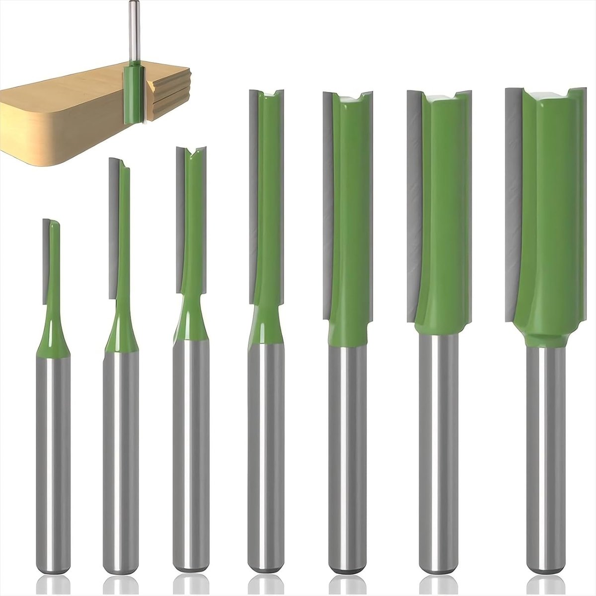 Frezen set 7-delig - 6mm schacht - Harde carbide snijders - Precisie snedes voor houtbewerking - ShopVlot