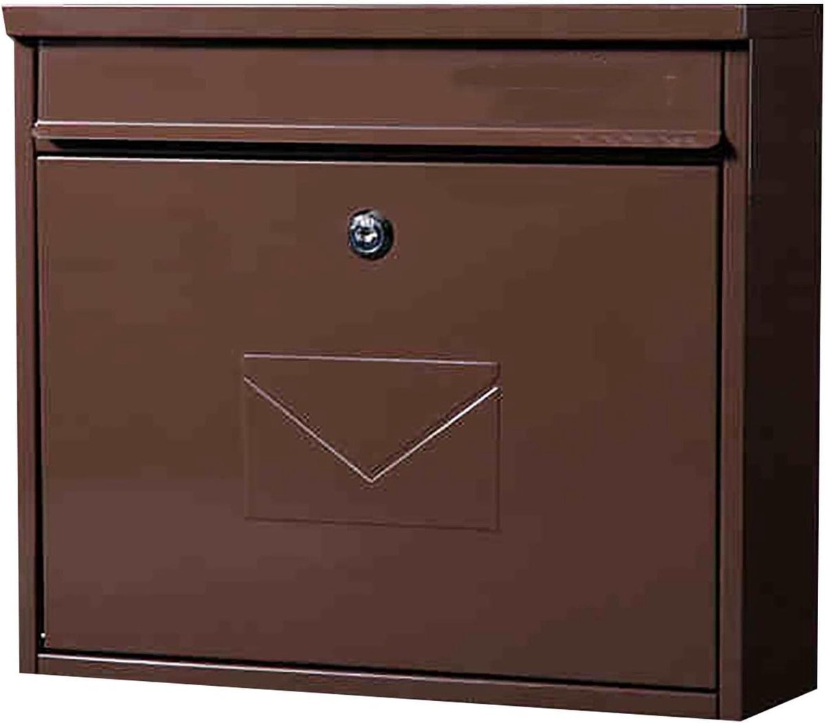 Brievenbus Muurmontage - Postbus Wand - Veilig Post Ontvangen - Hardslot Beveiliging - 36 x 10 x 32 cm - Bruin