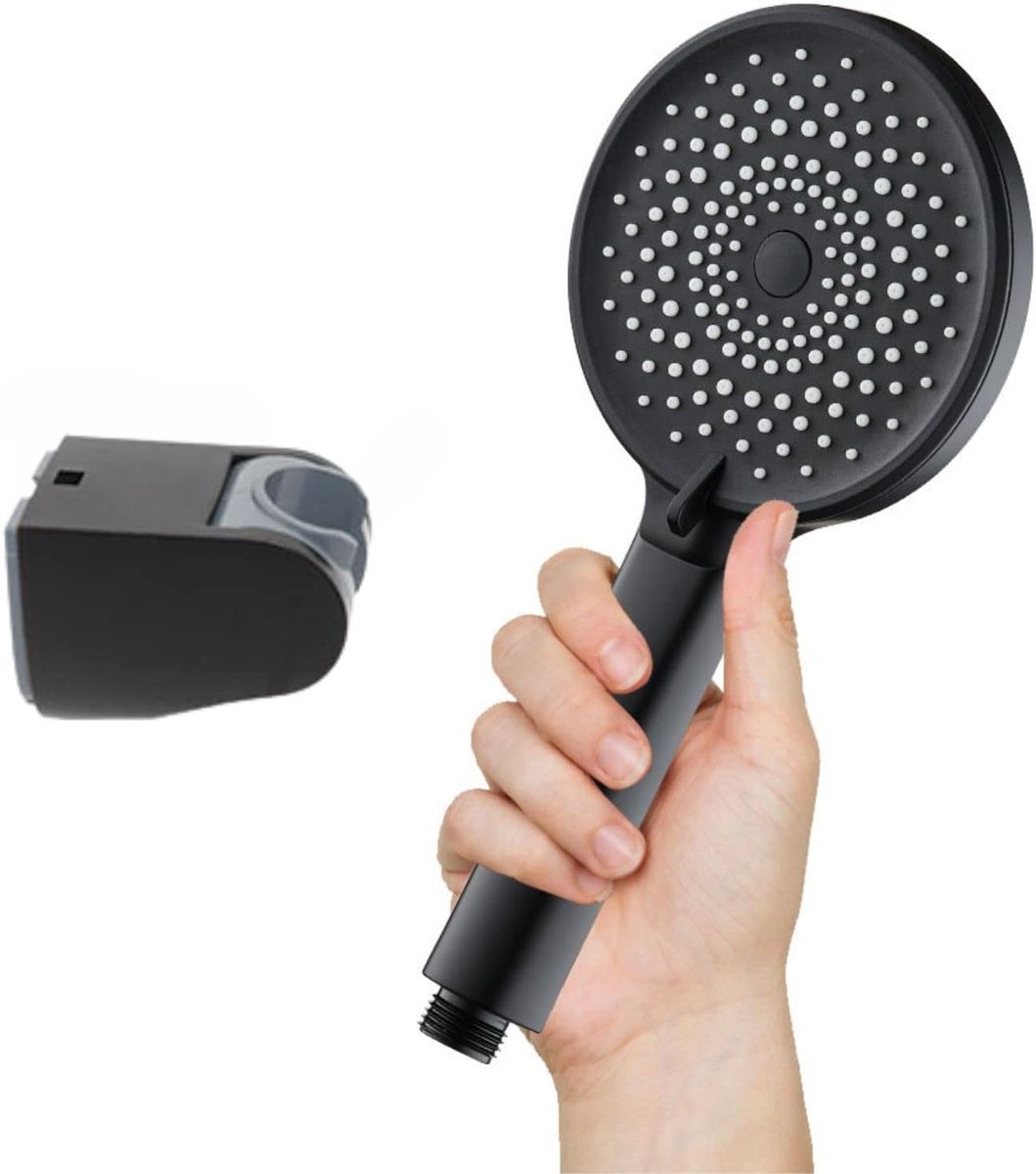 Handdouche 12 cm - Zwart Mat - 3 Functies - Hoogdruk voor een verfrissende douche-ervaring - SnelShoppen