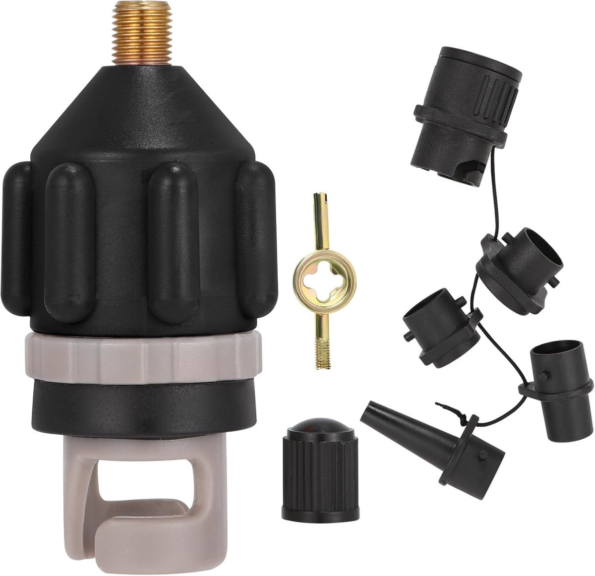 SnelShoppen - SUP Pump Adapter voor Compressor, SUP Ventiel Adapter met 5 Gas Nozzles, Ideaal voor Opblaasbare Roeiboot en Stand Up Paddle Board