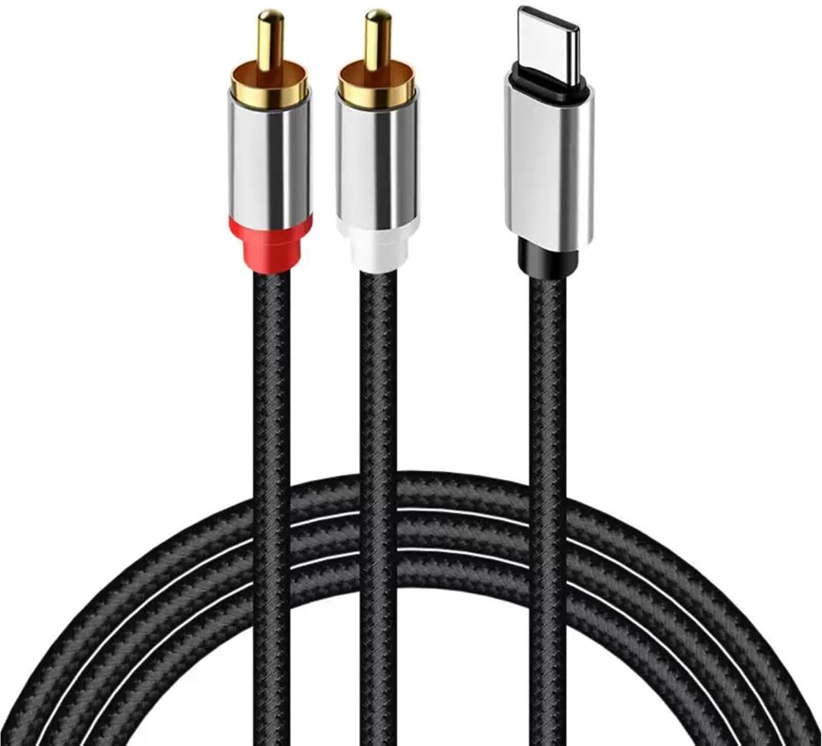 Type C naar 2 RCA Audiokabel - Mannelijk - Digitale naar analoge aansluiting - Voor home theater en luidsprekers - SnelShoppen