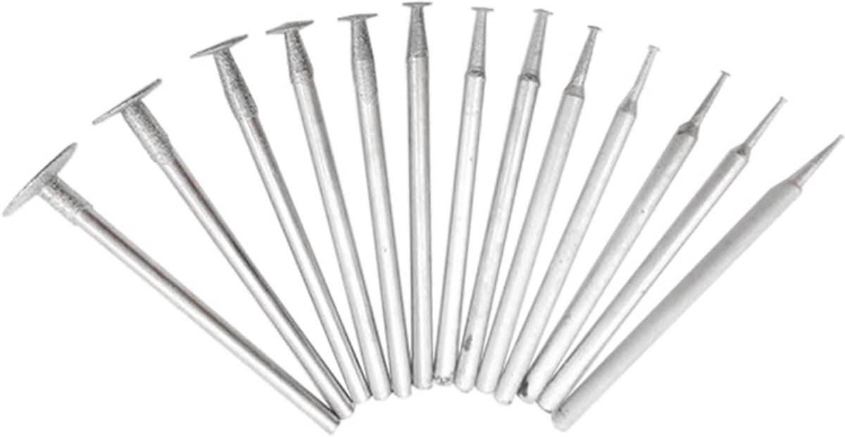13 stuks 2,35 mm kop schacht diamant slijpboren set graveren sculptuur polijsten glas jade steen boor voor Dremel gereedschap rotatie