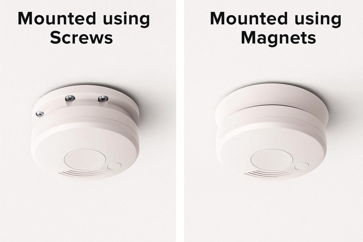 Rookmelder magnetische bevestiging - 4-delige montagekit met 3M tape - Schroefloos ophangsysteem - m-winkel