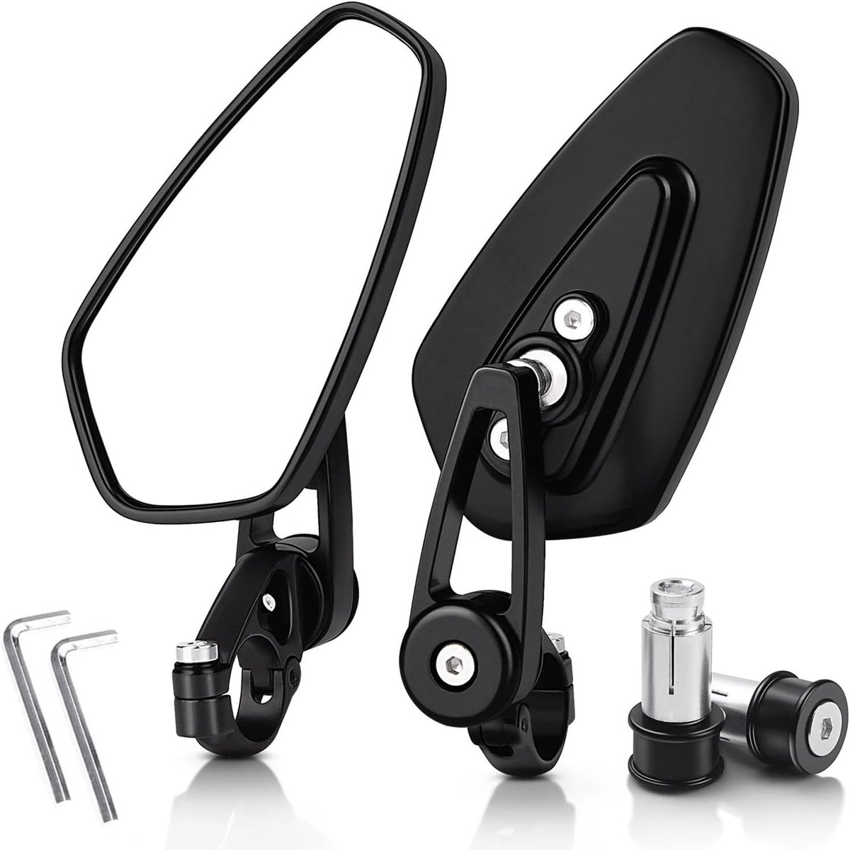 7/8" Motorfiets Spiegels Universele, Aluminium Achteruitkijkspiegel, HD Zijspiegel Stuurspiegels Motorfiets voor Cruiser Scooter Ducati Suzuki Kawasaki