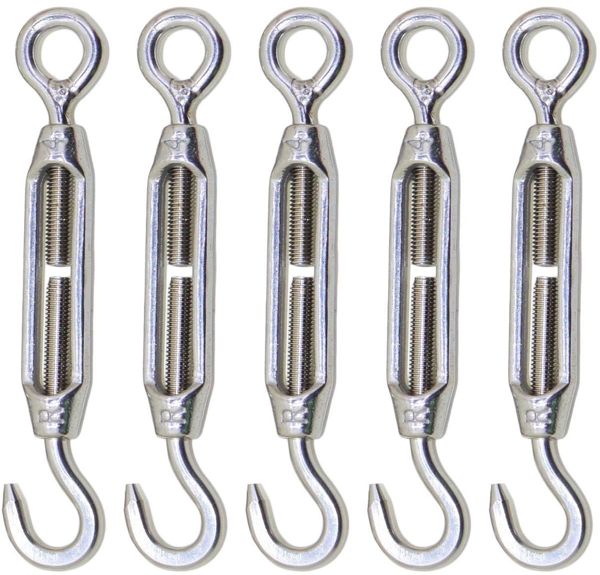 touw kabel Multi Size roestvrij staal 304 haak & oog turnbuckle draad touw spanning Pack van 5