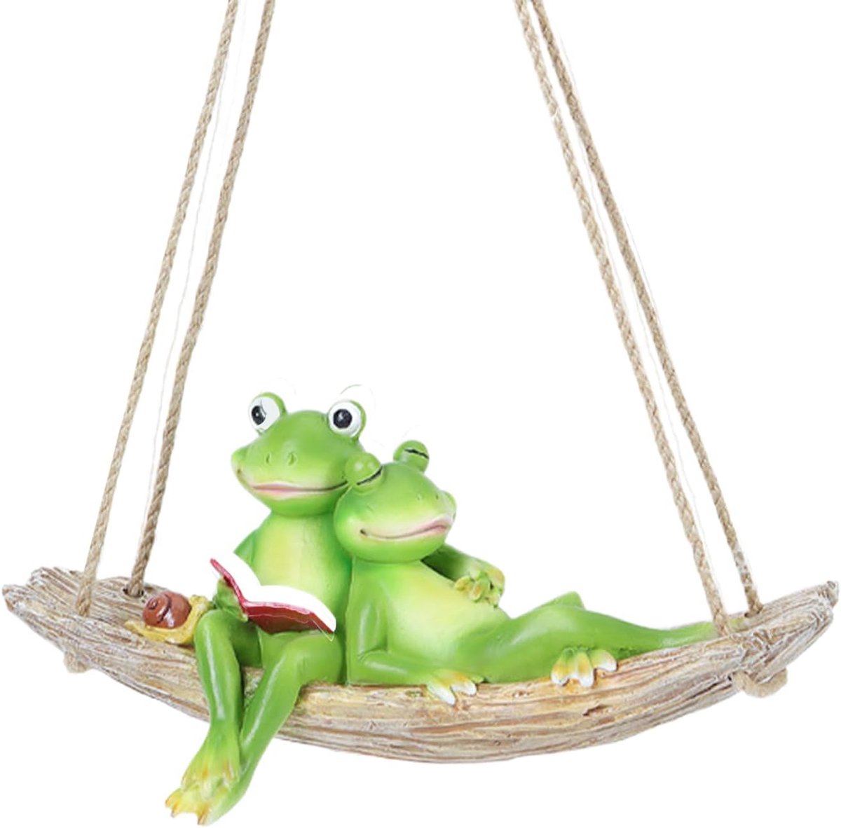 - kikkerschommel decoratie voor de binnenplaats, tuindecoratiefiguren kikkerschommel | kunsthars, realistische dierensculptuur, weerbestendig, voor terras, gazon, park, achtertuin