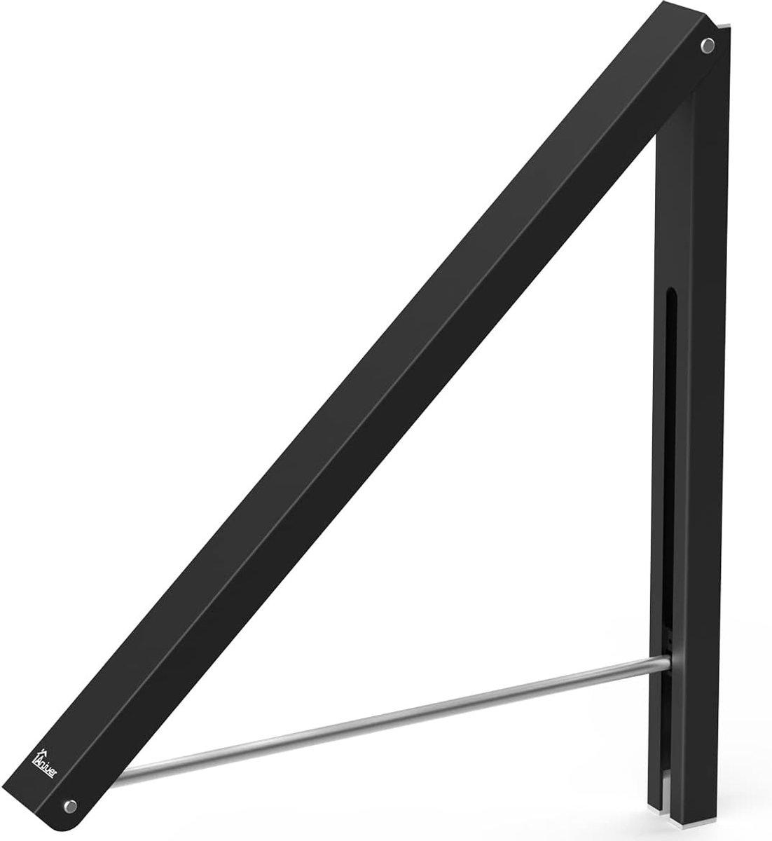 Kledingrek - wandgemonteerde opvouwbare kledinghanger droogrek voor wasruimte kast opslag organisatie, aluminium, eenvoudige installatie (zwart)