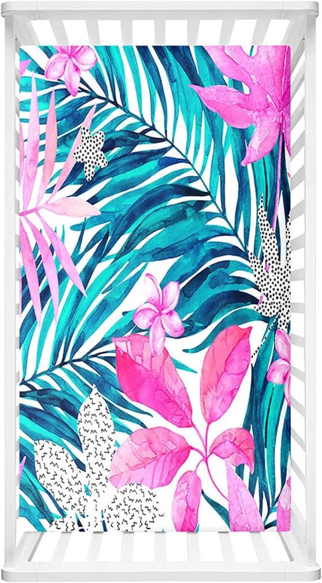 Wieglakens - Baby lakens - Baby slaapcomfort - Zachte microvezel - 80 x 40 cm - Bloemenprint