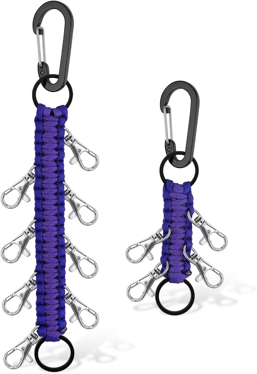 2 St Booghouder voor Rugzak, Groot en Klein Multifunctioneel Cheerbooghouder Paracord Sleutelhangerhouder voor Tieners Meisjes Middelbare School College Sport (Paars)