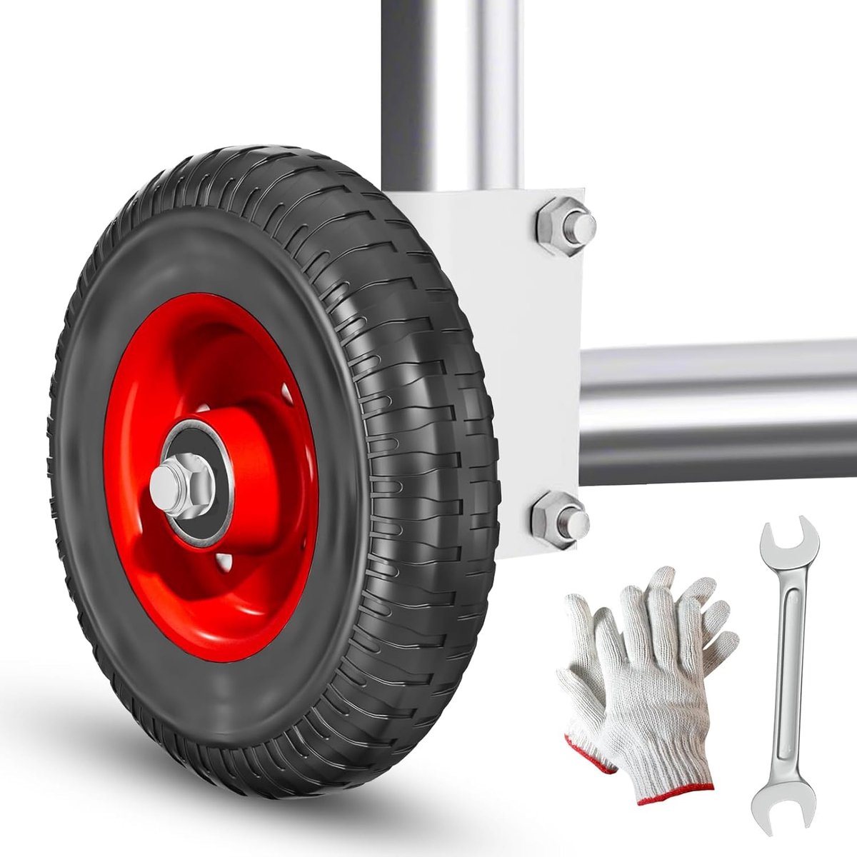 150 mm, heavy-duty poorten voor ronde buizen, Ø 42-51 mm | Tuinpoorten, Draaibare poortrol, Perfect voor houten poorten, hekken en tuinpoorten, Tot 100 kg draagkracht