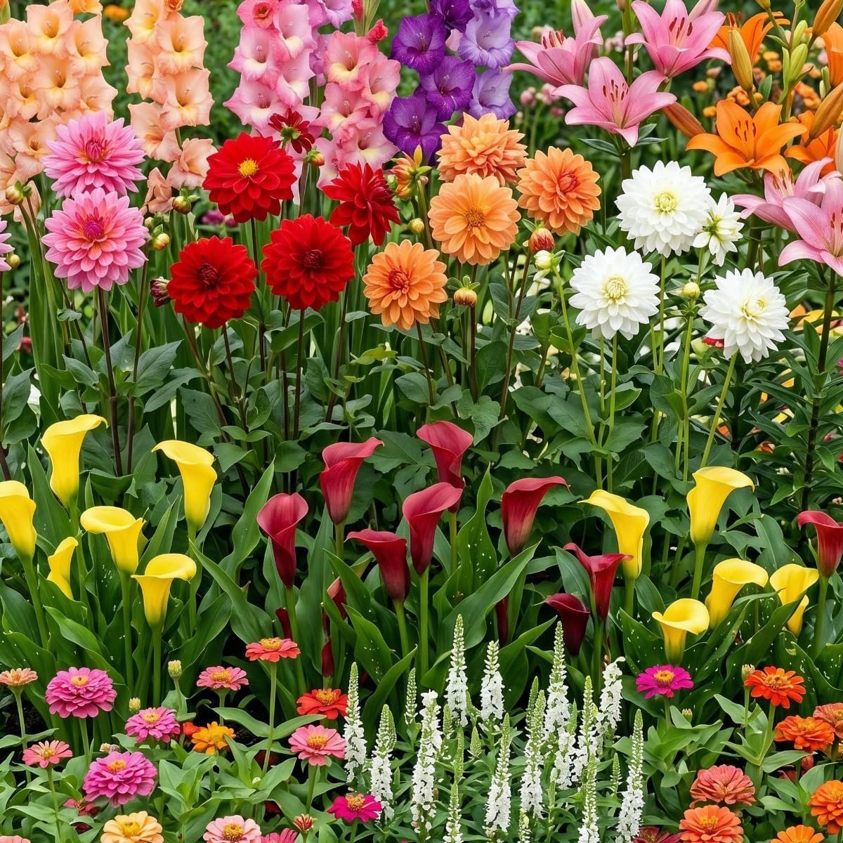 Budget Border Collectie (50 bollen) winterharde vaste planten bloembollenmix - Nederlandse kwaliteit - Voor tuin, potten en balkon (grote bollen, geen zaden)
