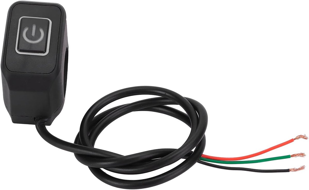 22mm Motorfiets Stuur Schakelaar, Motor ATV Lichtschakelaar Controle Knop Waterdicht Universeel voor Koplamp (ABS Metaal)(wit)