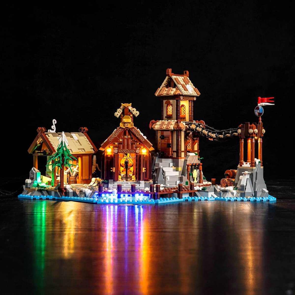 Led-lichtset voor Lego 21343 Viking Village (No Lego) verlichtingsset decoratie voor Lego Ideas 21343 Viking Viking creatief speelgoed - standaardversie, DE-P55001-21343