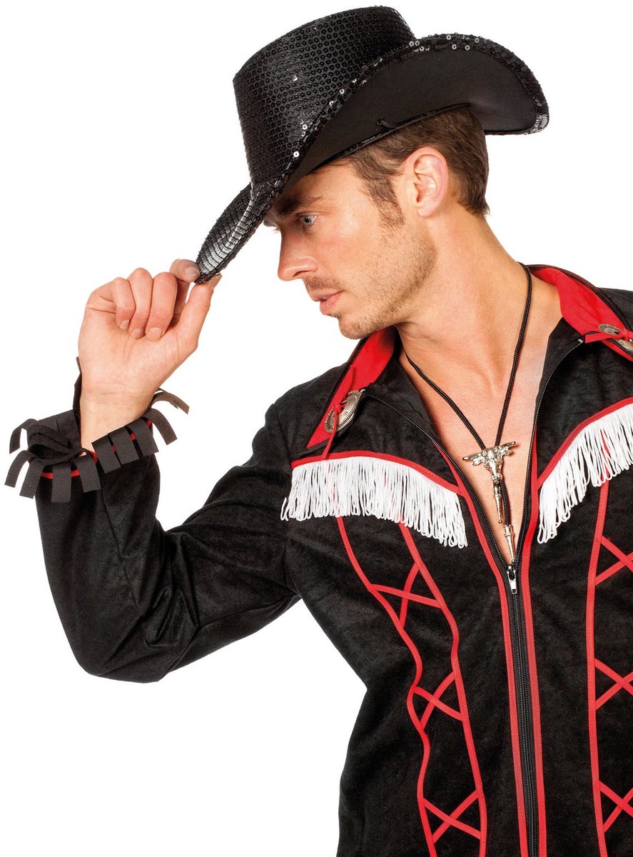 Pailletten Cowboyhoed Zwart