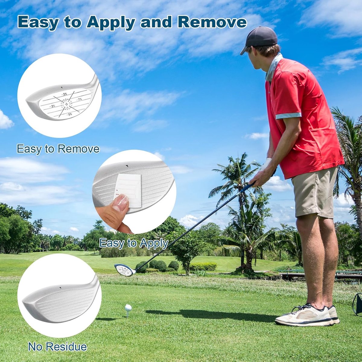 Golf Impact Tape Set 40pcs/120pcs, Club Impact Stickers voor Woods Irons en Putters, Zelflerende Sweet Spot en Shot Consistentie Analyse