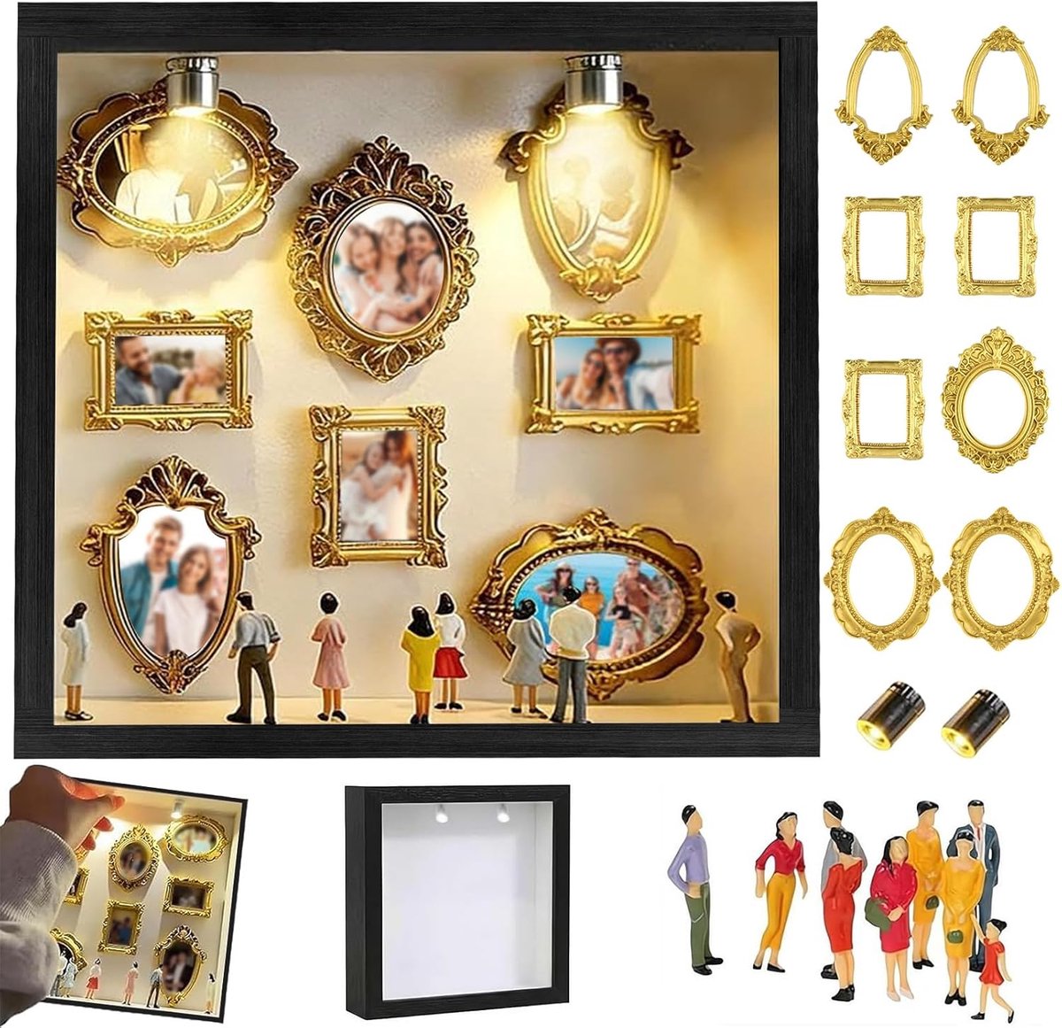 Diy Mini Museum Silhouette Box - Vintage Mini Fotolijstjes - Met Ledlichting - Creëer een unieke herinnering - SnelShoppen