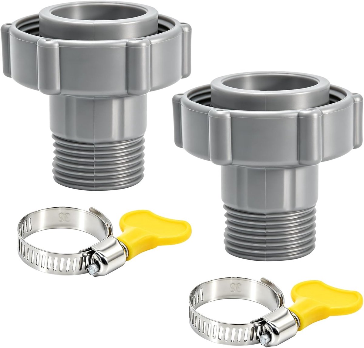 Hose drain adapter 4Pcs - RVS tuinbeugels - Voor bovengrondse zwembadafvoer - Eenvoudige aansluiting op tuinslang - SnelShoppen