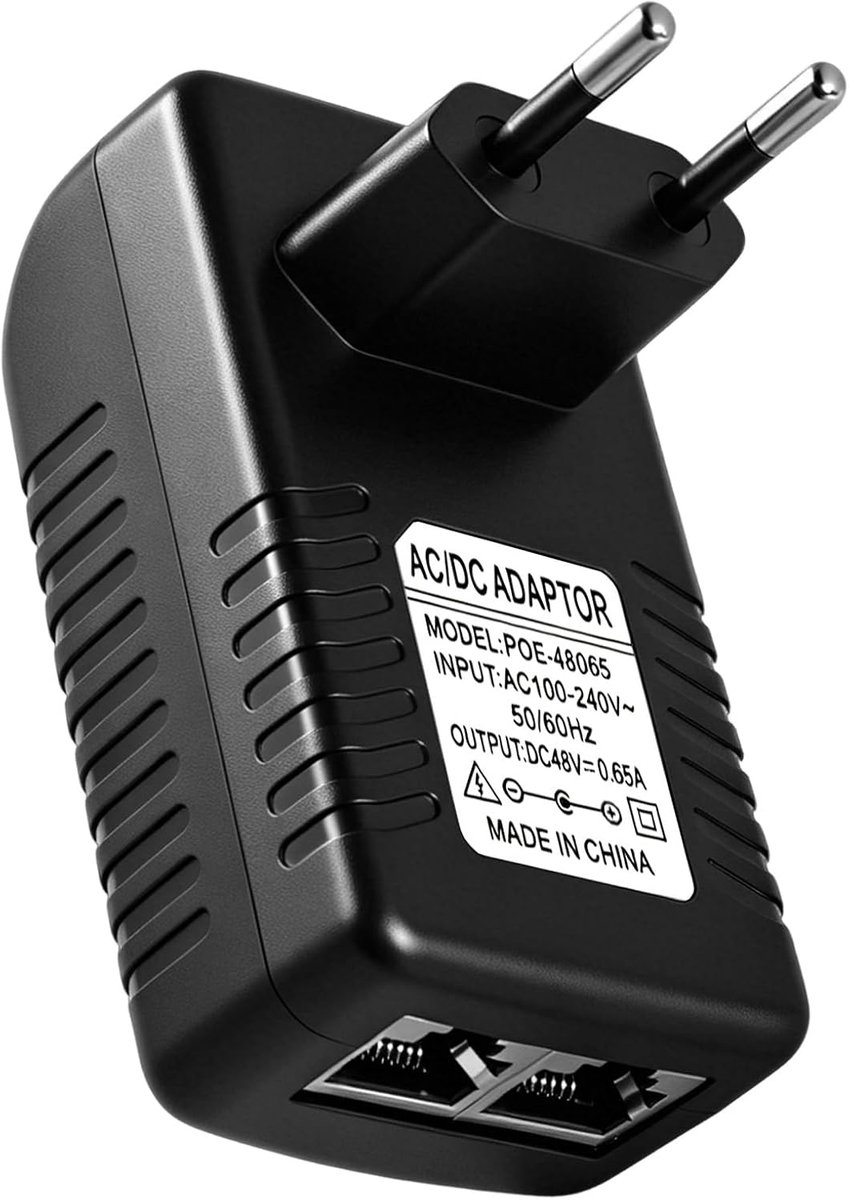 PoE injector adapter 48V 30W - Power over Ethernet - 802.3at - 100Mbps - SnelShoppen