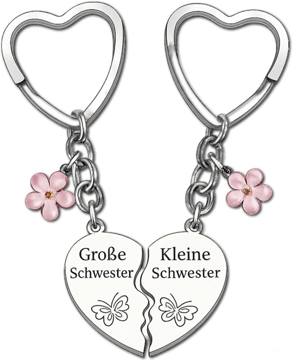 Sleutelhanger voor zus - Harthanger - Uniek cadeau voor zussen - Blijvende herinnering - SnelShoppen