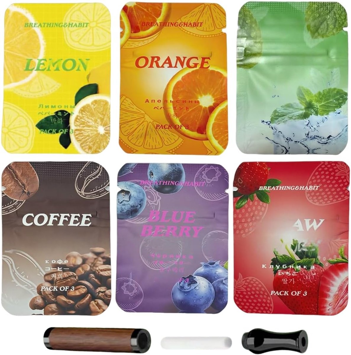 Katoenen wattenstaafjes set - 6-delige set - fruitige geuren - ideaal voor verzorging - SnelShoppen