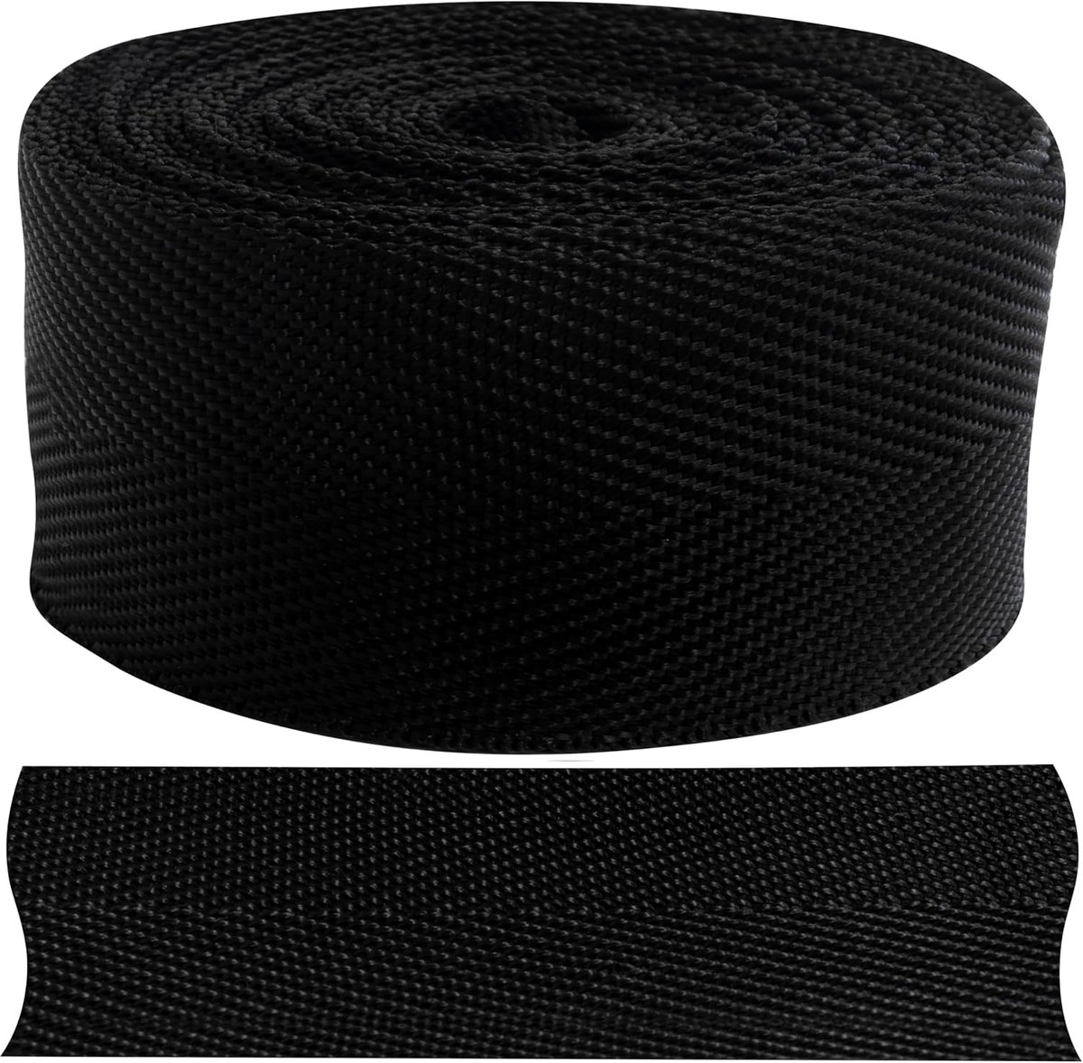 Galontape 4 m x 50 mm - polypropyleen - zwart - ideaal voor decoratieve naai projecten - SnelShoppen