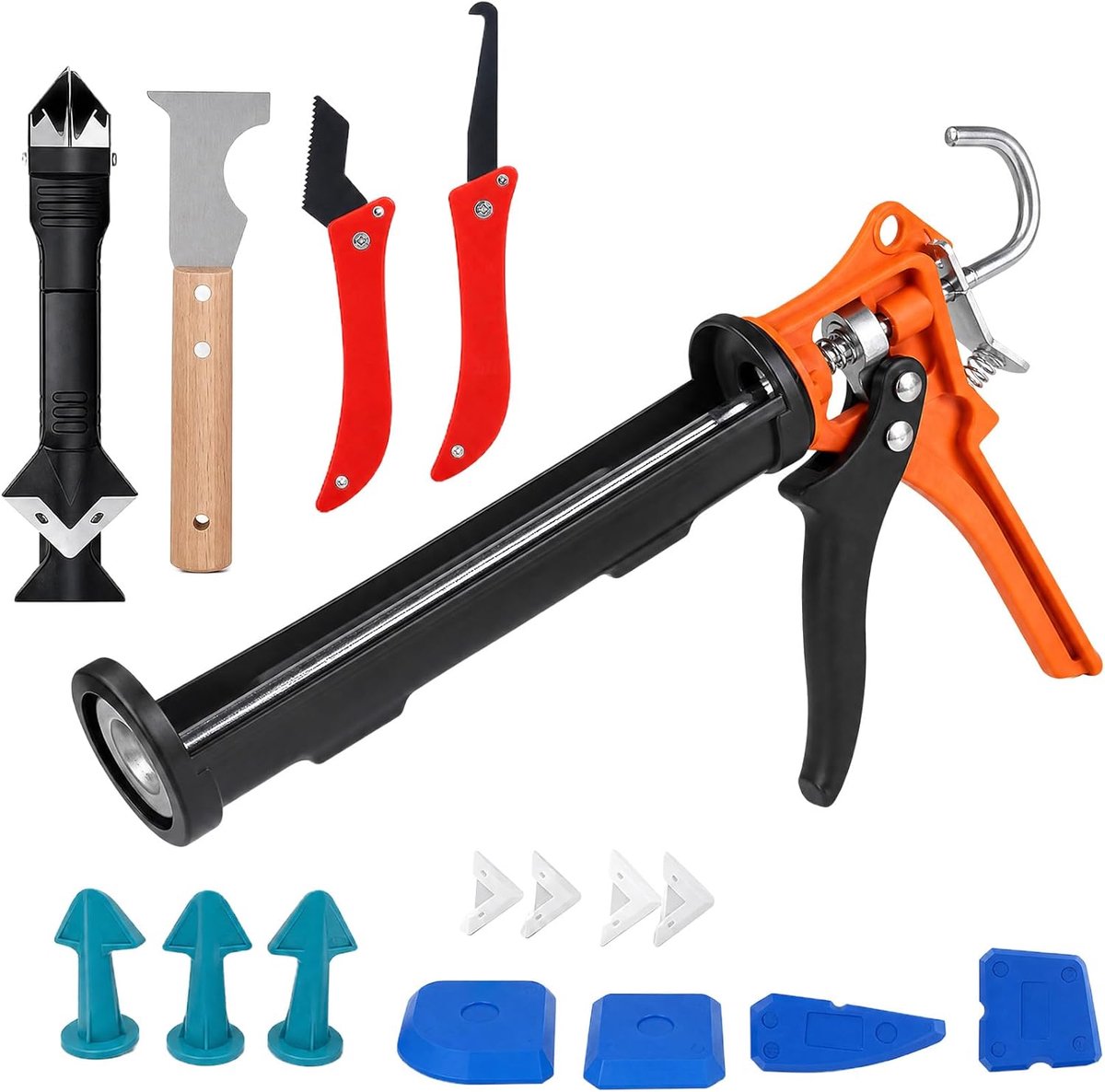 Silicone verwijderaar set - 310ml cartridge drukpistool - complete toolset - ideaal voor keuken en badkamer - SnelShoppen
