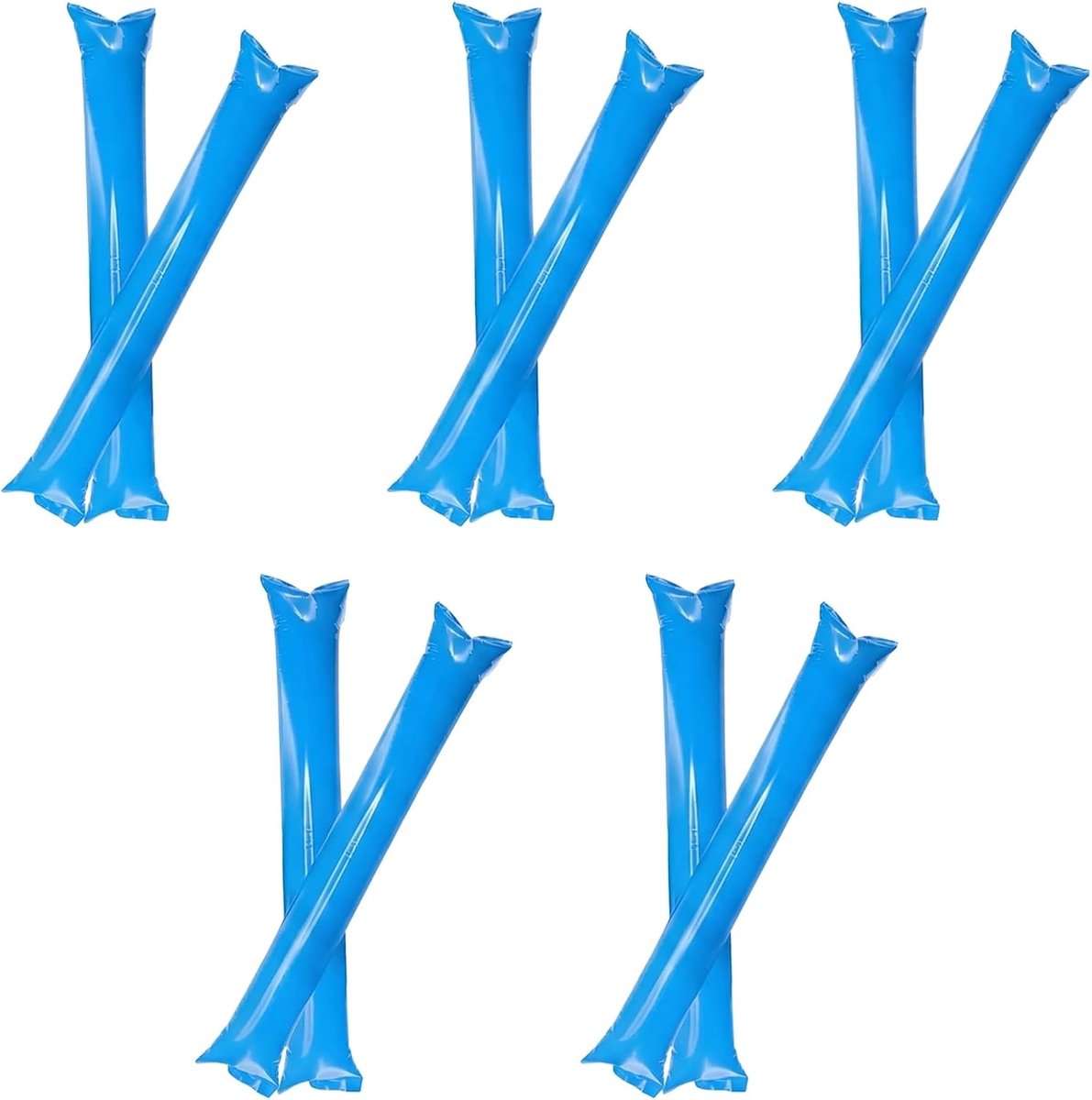 Opblaasbare klopstaven 60 cm - blauw - robuust materiaal - ideaal voor sportevenementen - SnelShoppen