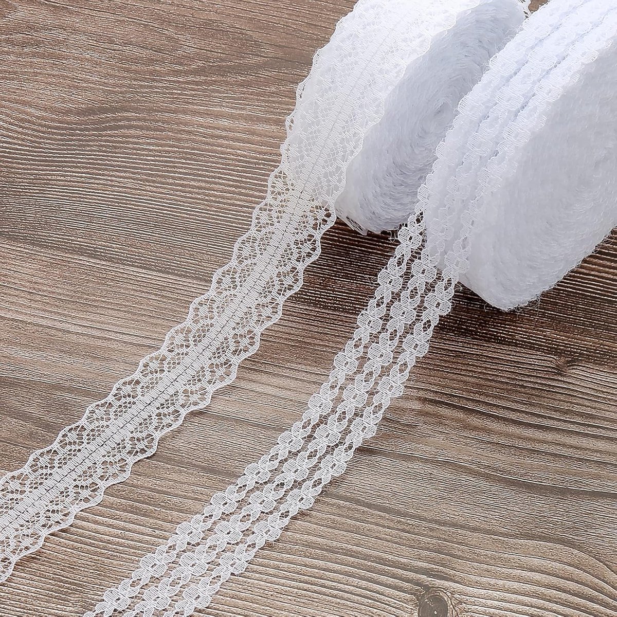 Lace trim ribbon 49.3m - polyester - 2 soorten - perfect voor bruiloften en decoraties - SnelShoppen