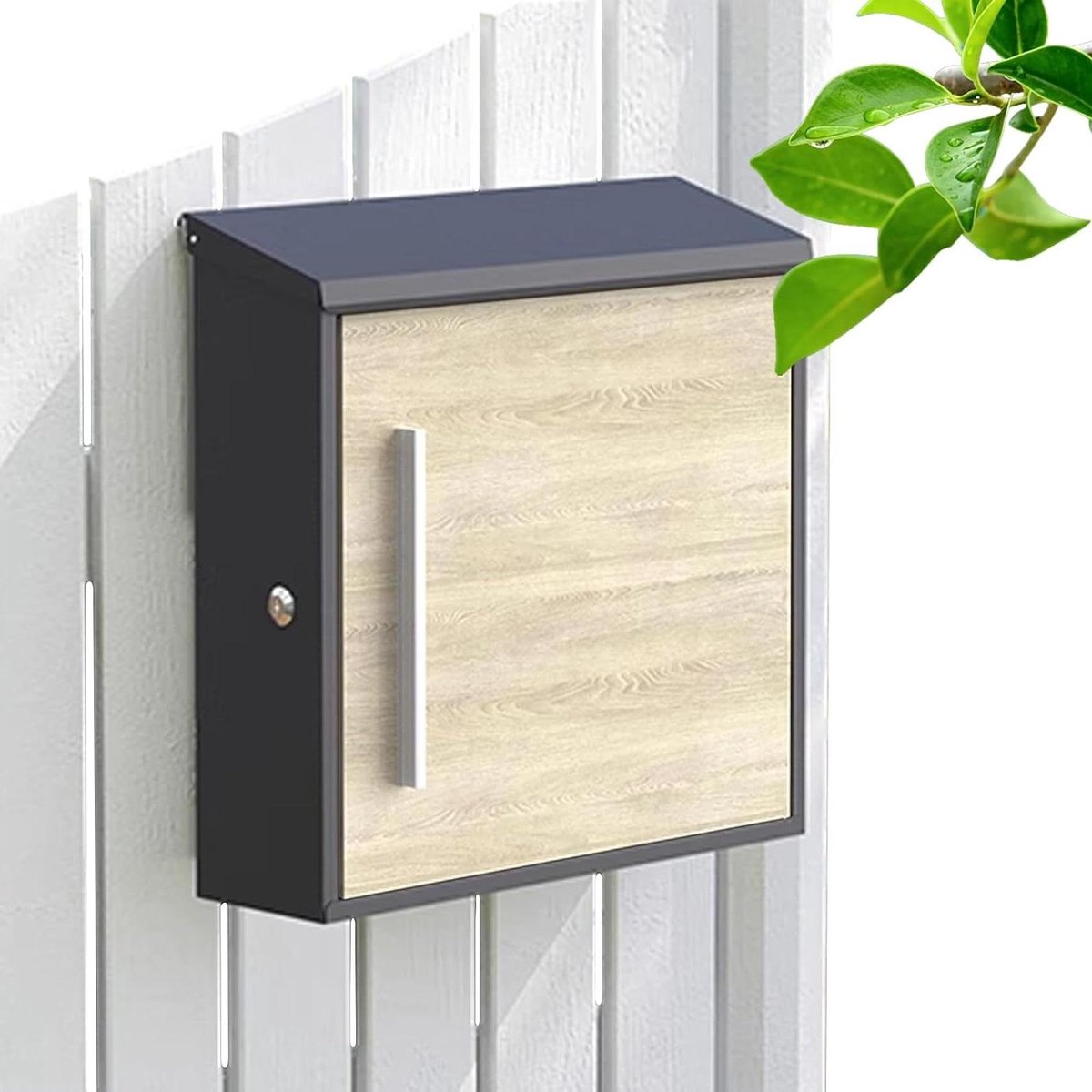 Brievenbus Muurbevestiging - Buiten brievenbus - Post ontvangen - Extra grote capaciteit - 34x10x33cm - Beige