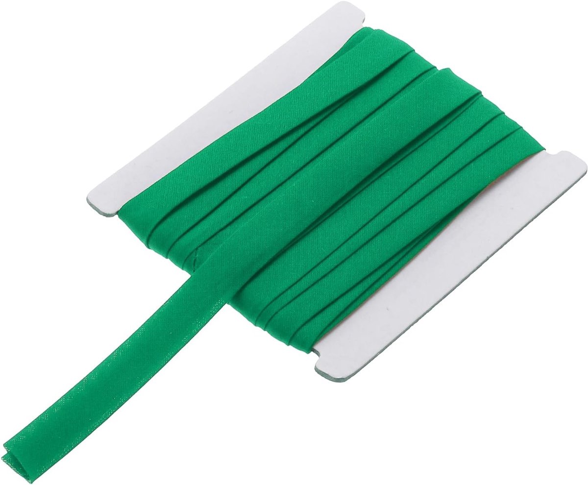 1/2 inch dubbel gevouwen biasband, continue katoenen biaisband, rol voor naaien, zomen, quilten, zomen, binden, handwerk (donkergroen, 1,5 m)