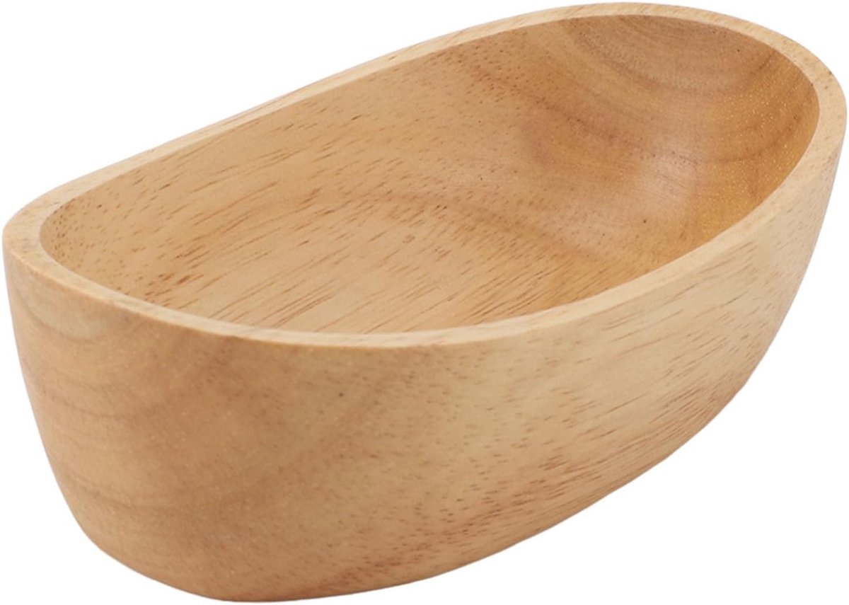 Houten slakom, roeiboot serveerschaal fruit snack plaat kom houten fruitschaal kleine serveerborden verkrijgbaar in 3 maten 15 cm 17 cm 20 cm (20 cm x 4,5 cm)