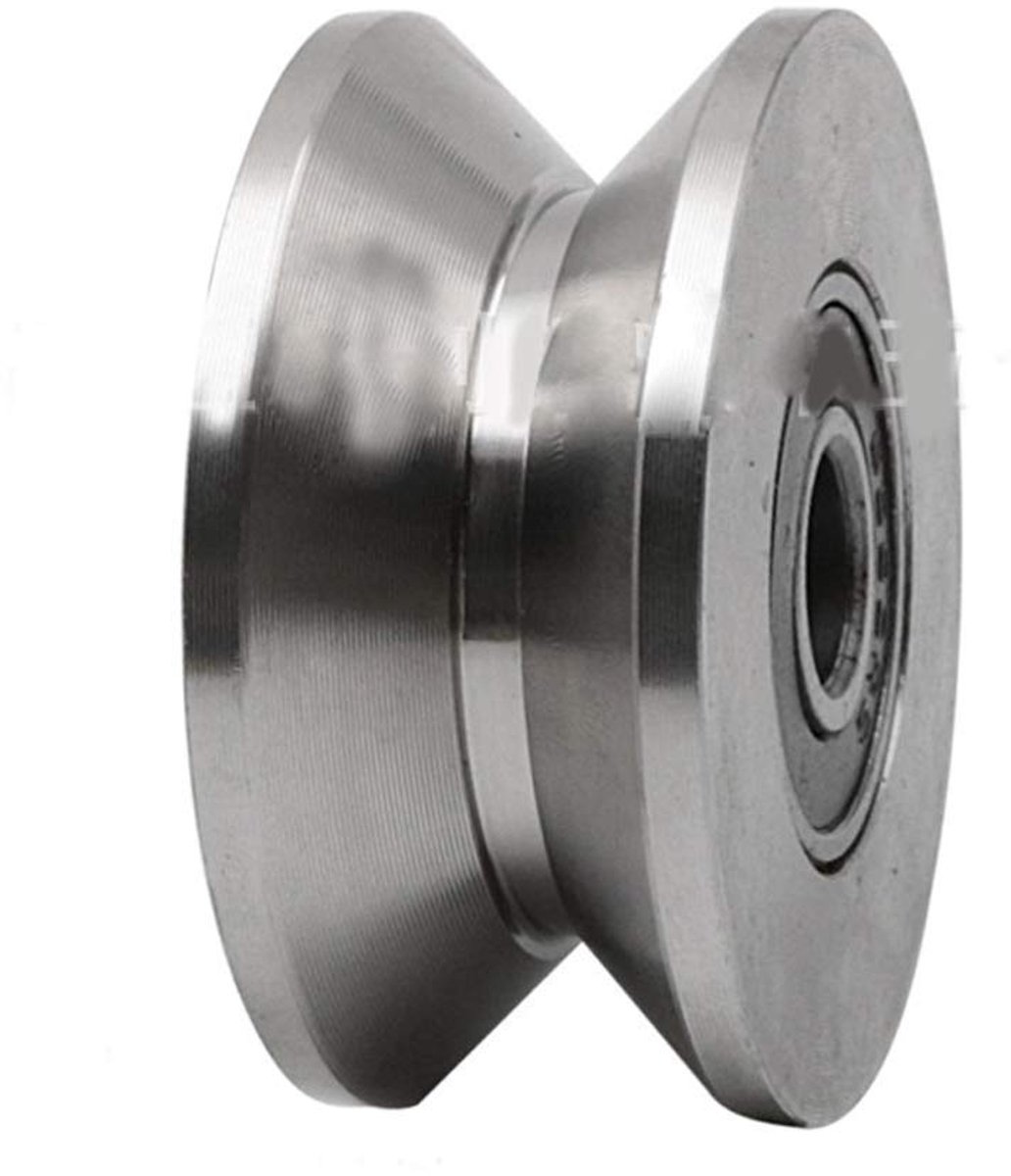 Deurwiel 2.7 "304 Rvs Schuifpoort Rollager V Groef Gids Katrol Track Rail Stijve Caster Wiel voor Lifting Swing Schuifpoort