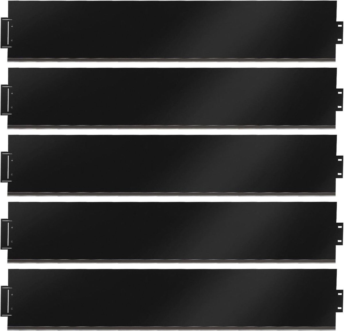 Verzinkt metaal, bloembedrand, metaal, 5 m, 10 m, 15 m, 20 m, 25 m, 30 m, 35 m, 40 m, 45 m, 50 m, gazonranden, maairand, palissade, voor binnenplaats, tuin, zwart (lengte 5 m