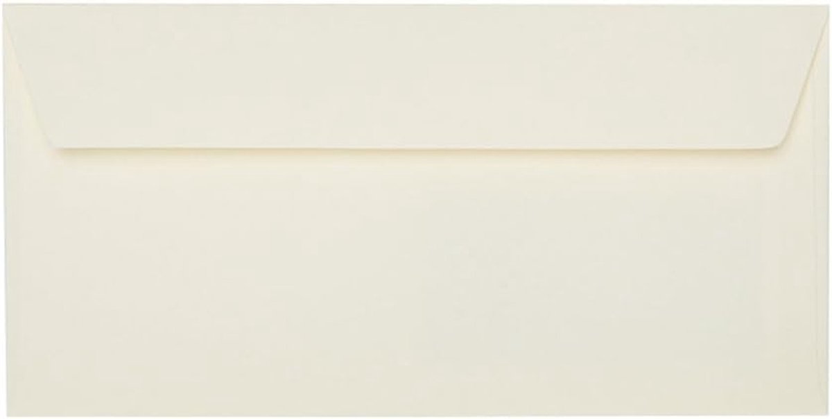 25 DIN lang enveloppen met zelfklevende sluitstrip (zonder venster) 11x22 cm Zachtcrème Chamois