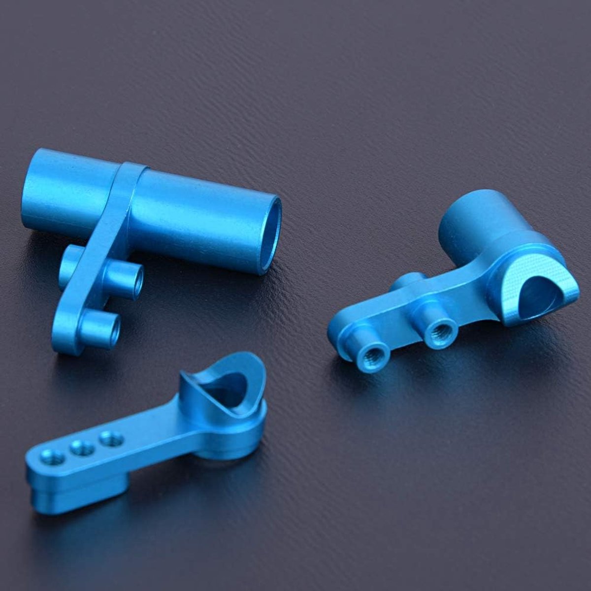 3pcs Aluminiumlegierung Lenkservo für HSP 1:10 RC Modellauto(Blau)