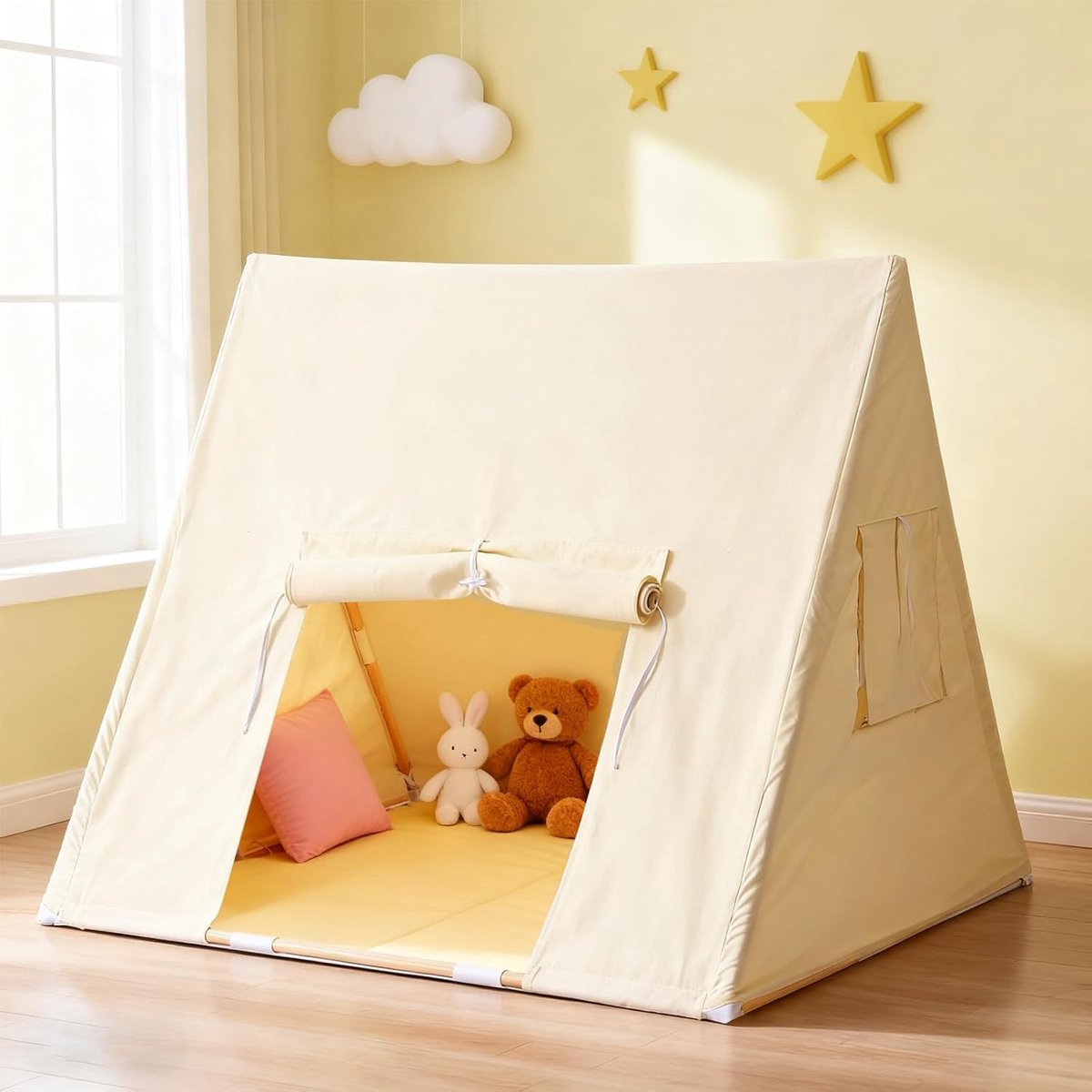 Tent voor kinderen, binnentent, kinderspeelhuis, opvouwbare speeltent, zeildoek, kindertent voor meisjes en jongens