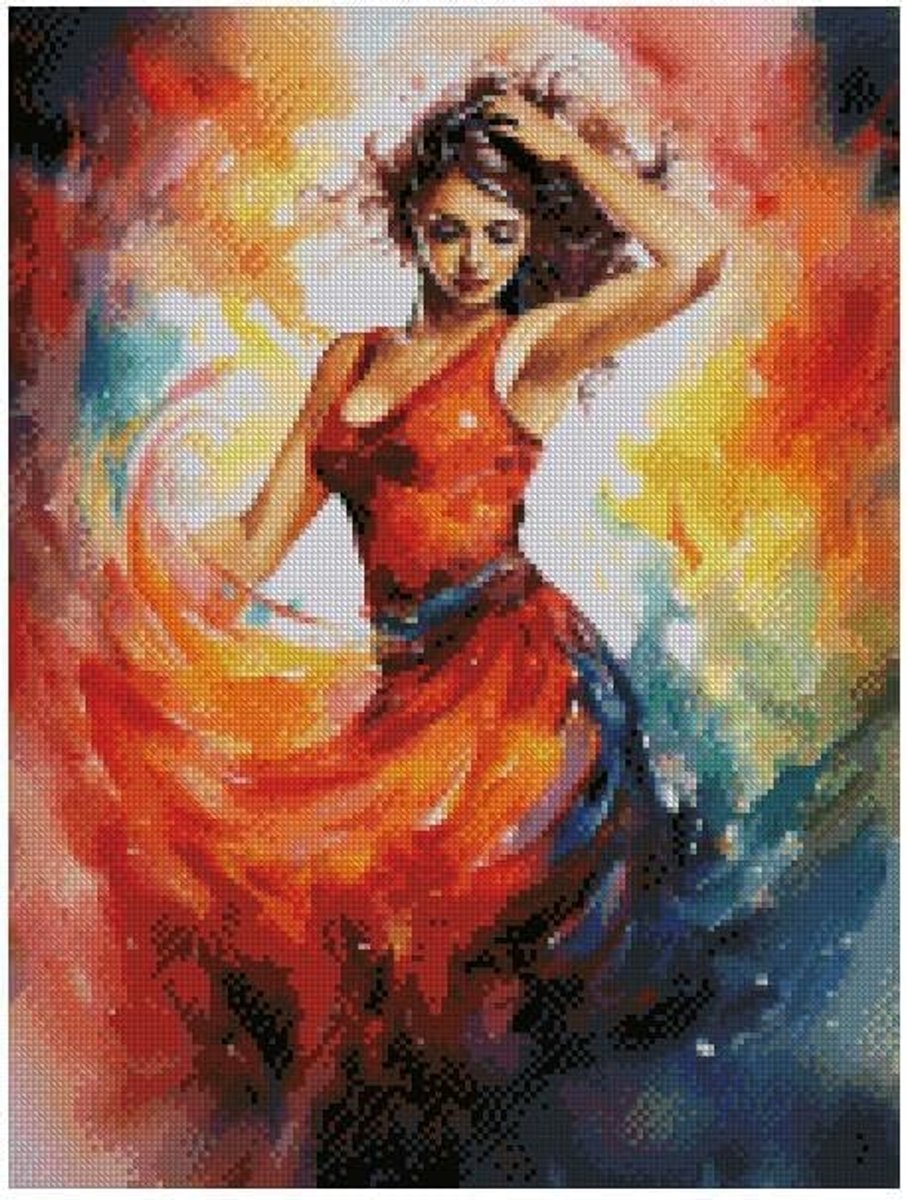Salsa Dancer geteld kruissteek, 14 Count 100% Katoen, 2150x200 Steek, 26x 36cm, Katoen Geteld Mensen Kruissteek Kits