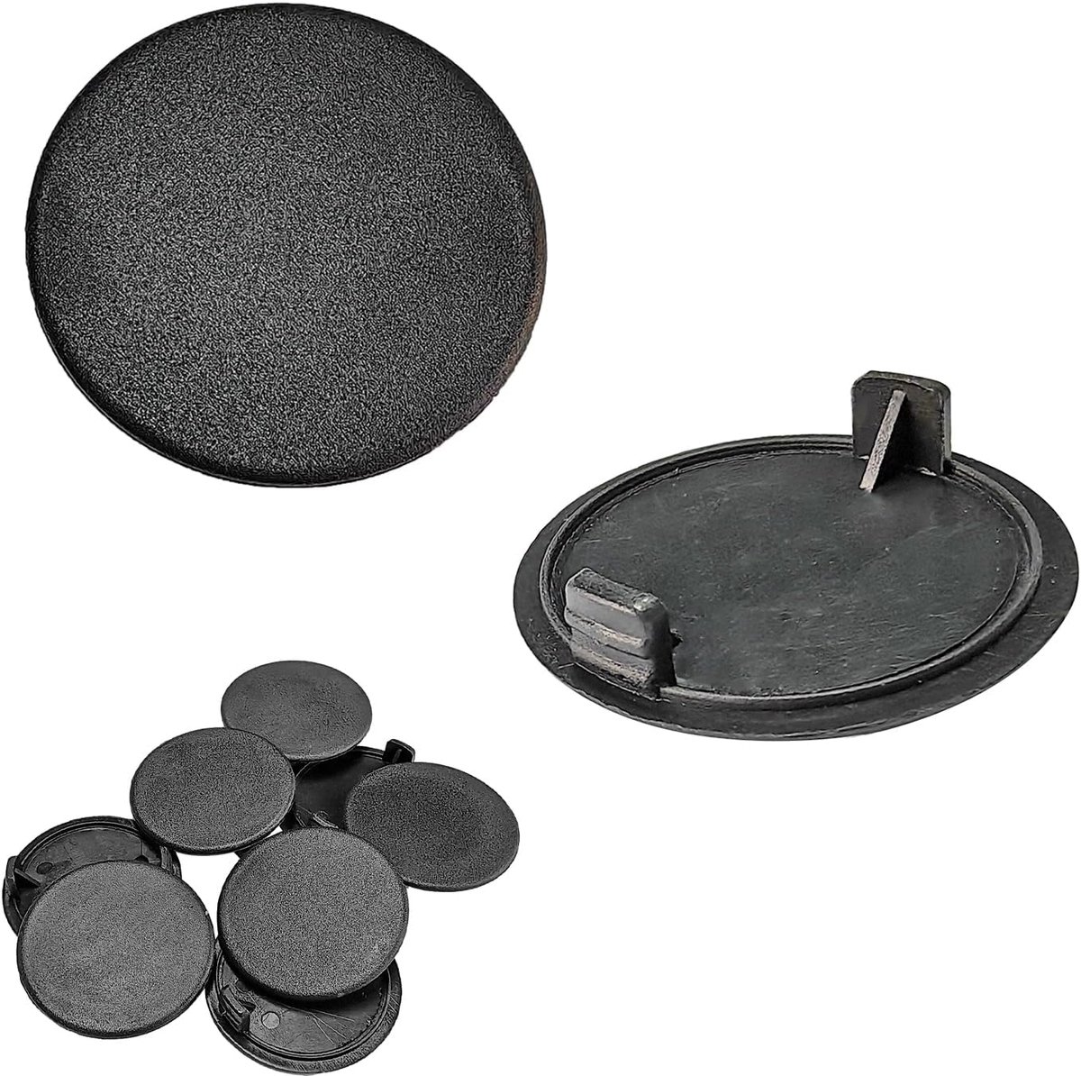 10 stuks afdekdoppen 38 mm voor gaten, kunststof, zwart, gatafdekking voor meubels en kasten