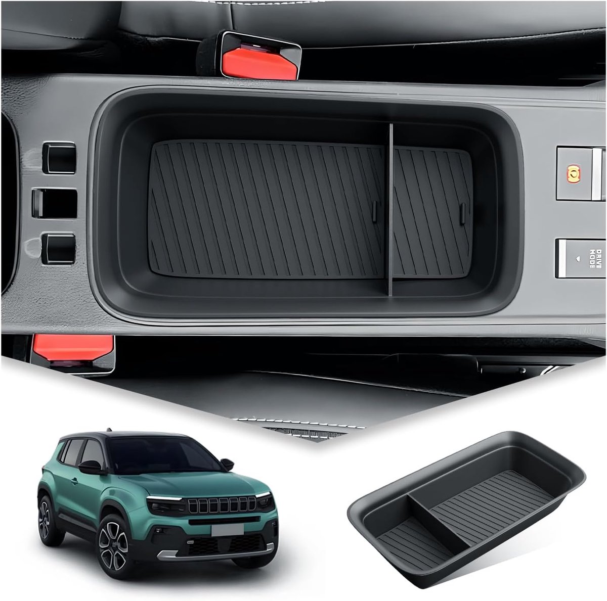 Center Console Opbergdoos Jeep Avenger 2023-2025 - Robuust ABS - Perfecte pasvorm - Praktische opslagruimte - ShopVlot