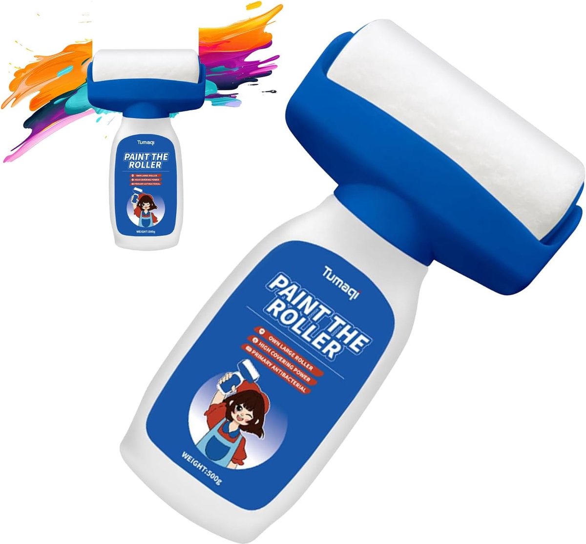 Retoucheverf roller 500g - Witte muurverf - Hoge dekking - Voor het repareren van graffiti en krassen - ShopVlot