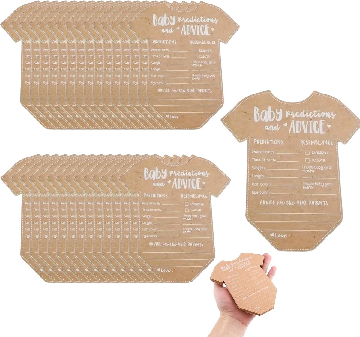 Babyvoorspellingskaarten 30 stuks - kleurrijk ontwerp - herinneringen vastleggen - leuk cadeau voor babyshowers - ShopVlot