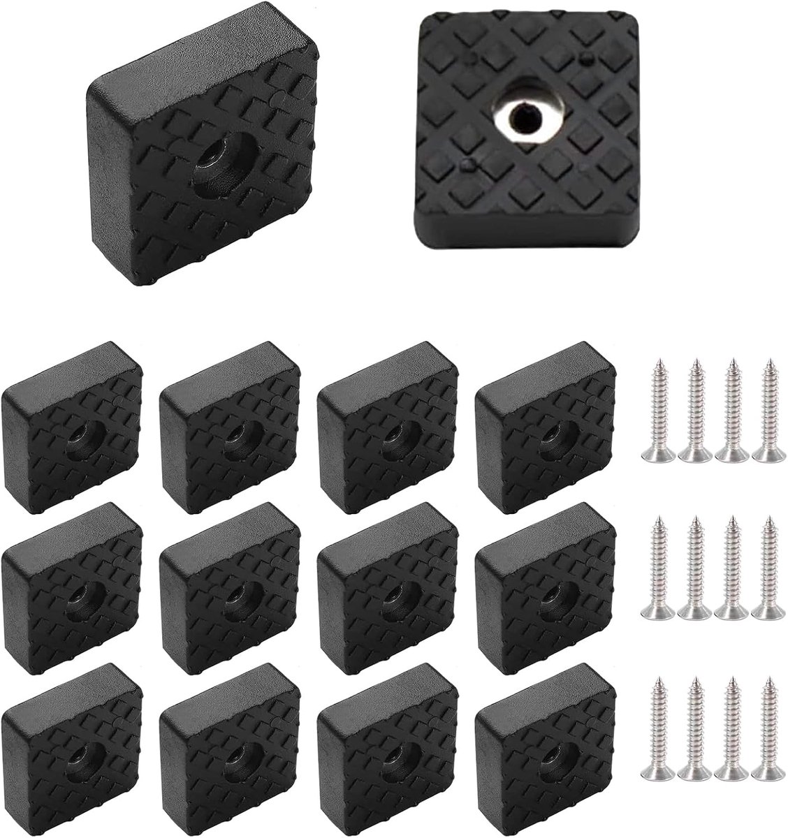 Rubberen buffers 30x30mm - zwart - niet-slip - beschermt meubels en vloeren - ShopVlot