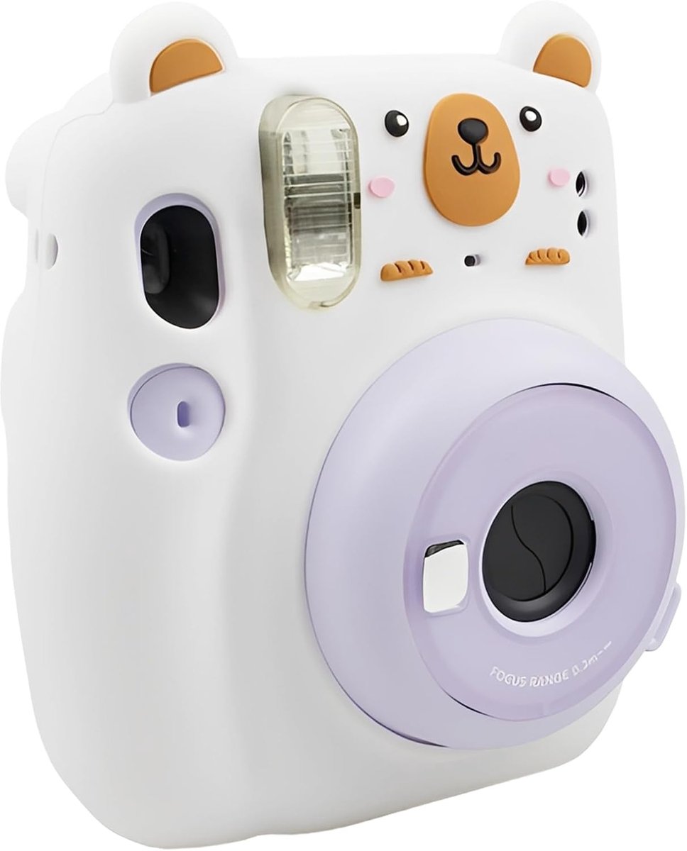Camera hoesje voor Fujifilm Instax Mini 11 - Siliconen - Cute Bear - Ideaal voor onderweg - ShopVlot