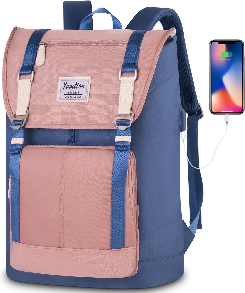 Laptoptas 17 Inch - Rugzak voor Vrouwen - USB Aansluiting - Ideaal voor Schoolgebruik - ShopVlot