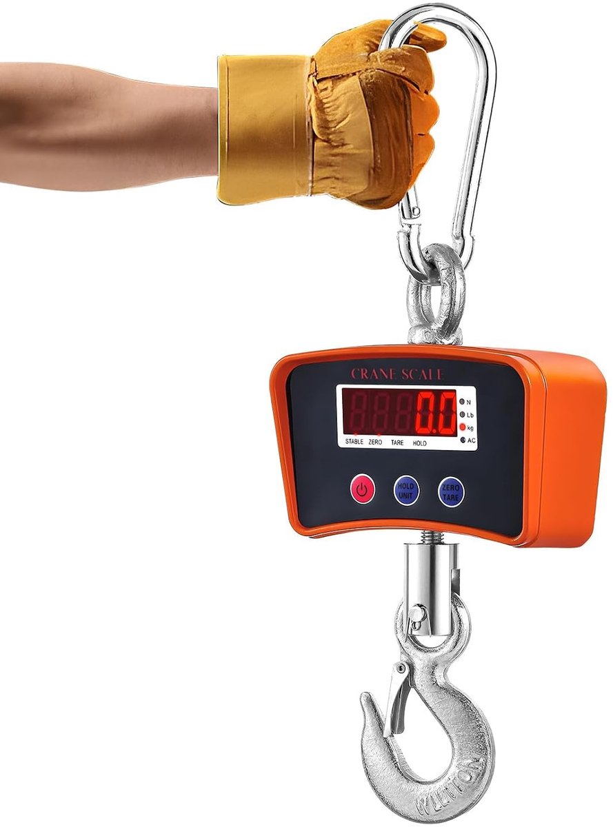 Hangweegschaal 1000 kg - Digitale weegschaal - Oplaadbaar en duurzaam - Ideaal voor landbouw en industrie - ShopVlot