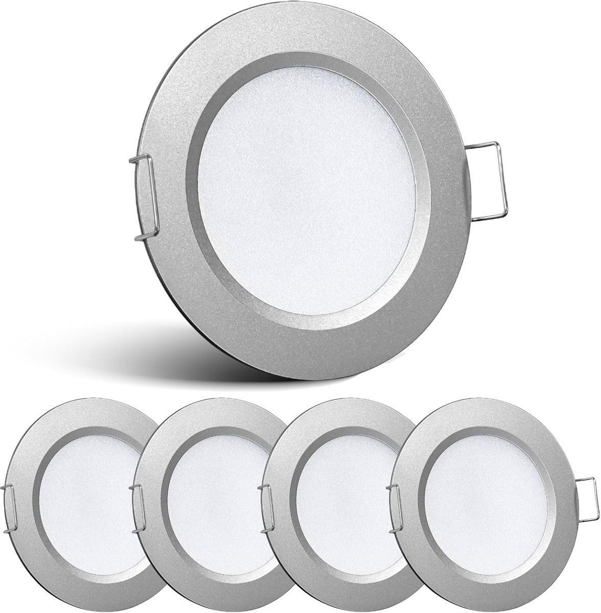 Recessed licht 4 x 12V - Aluminium - Dimbaar - Ideaal voor camper en boot - ShopVlot